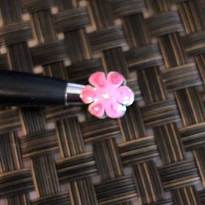 FINAL SALE Pink Enamel Flower Charm